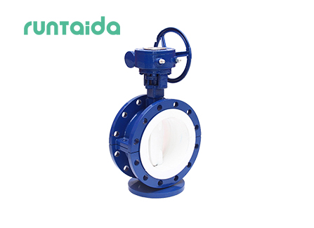 full PTFE lined flanged butterfly valve