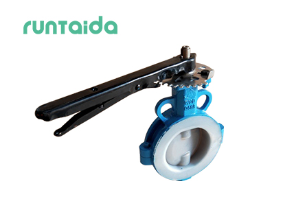 Full PTFE lined wafer butterfly valve
